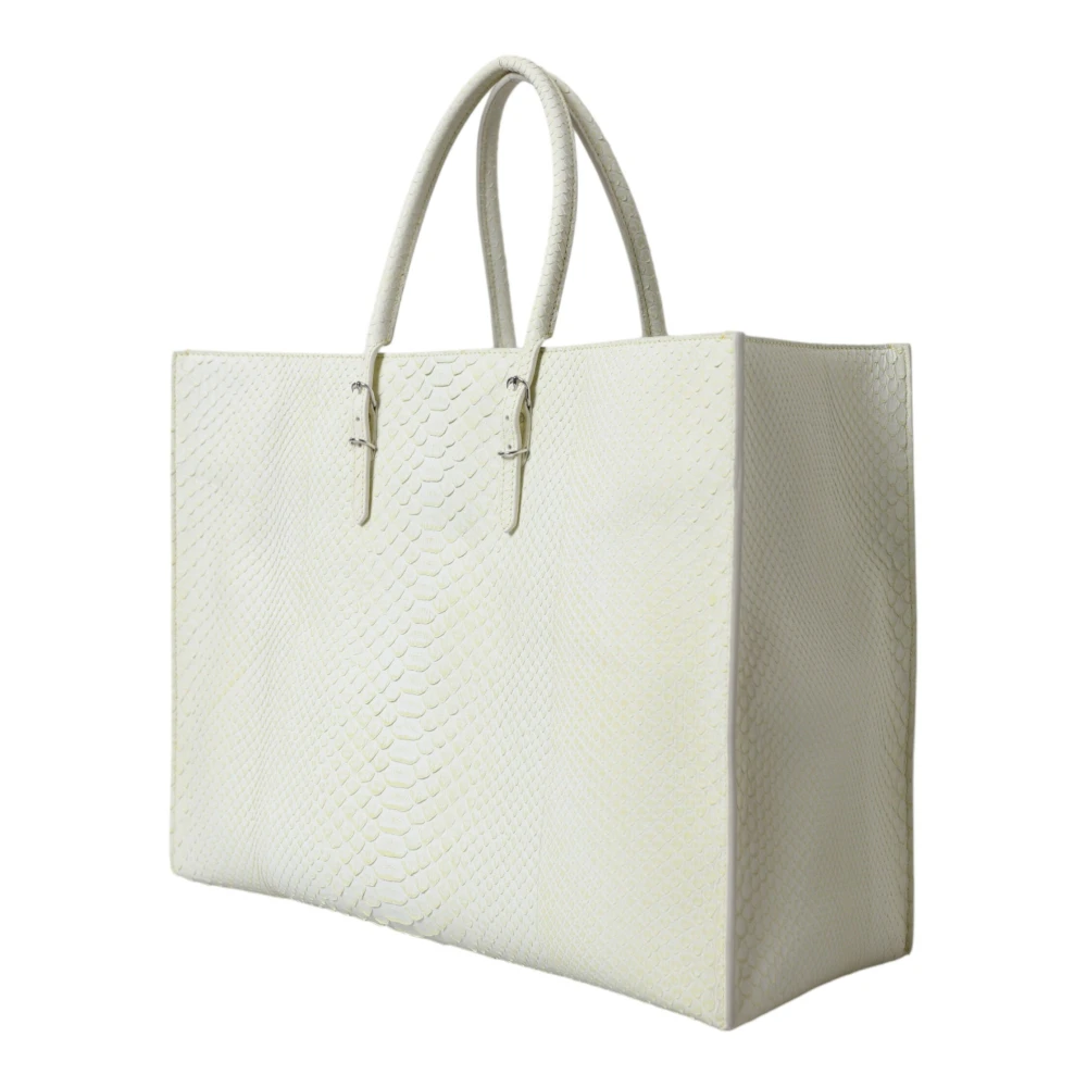 Balenciaga Elegante Python Leren Tote Tas White Dames