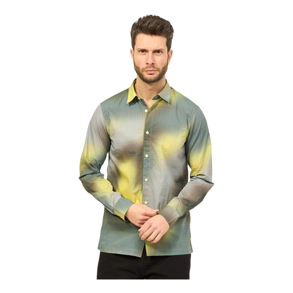 Armani Exchange Gele Katoenen Poplin Klassiek Overhemd Multicolor Heren