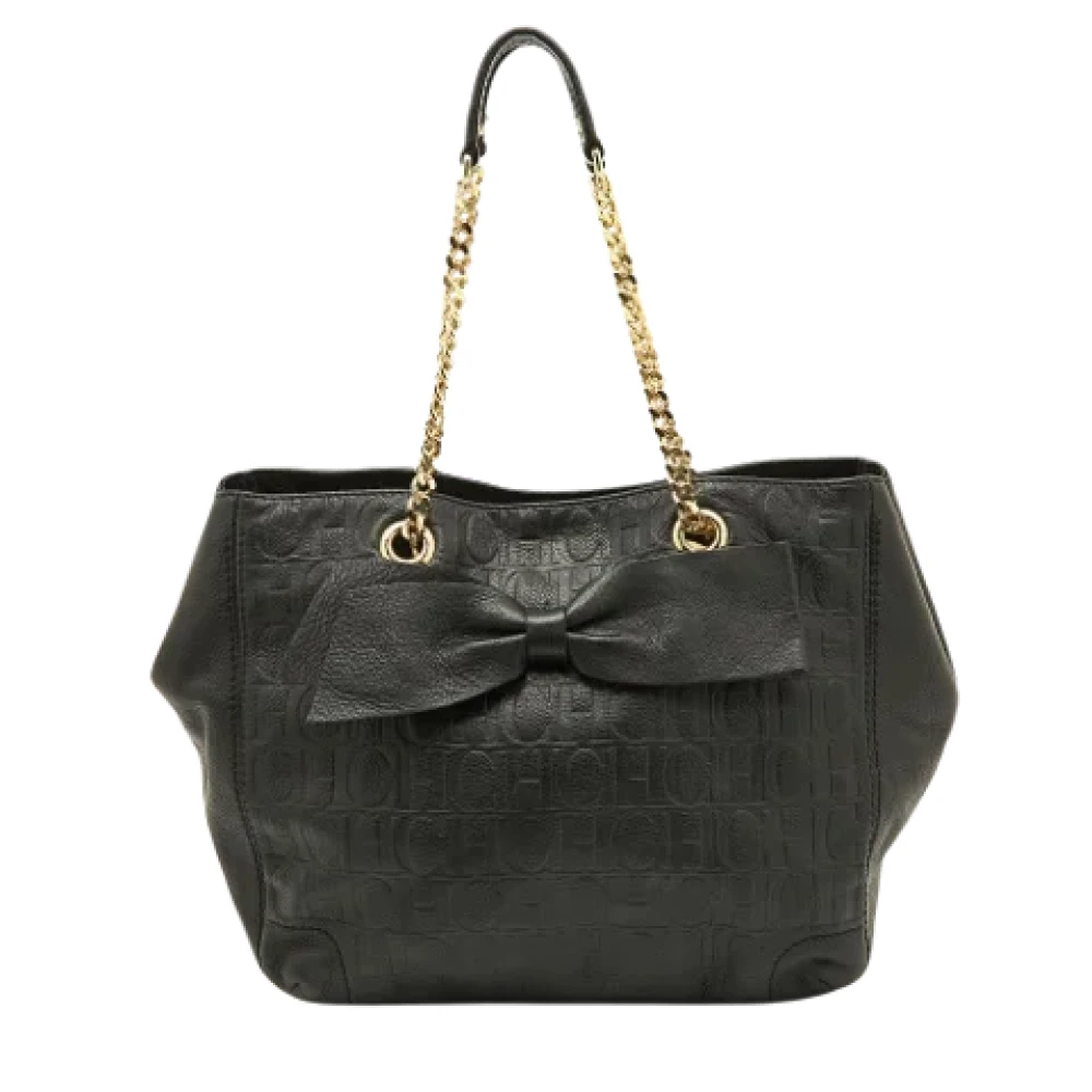 Carolina Herrera Pre-owned Leather shoulder-bags Black Dames