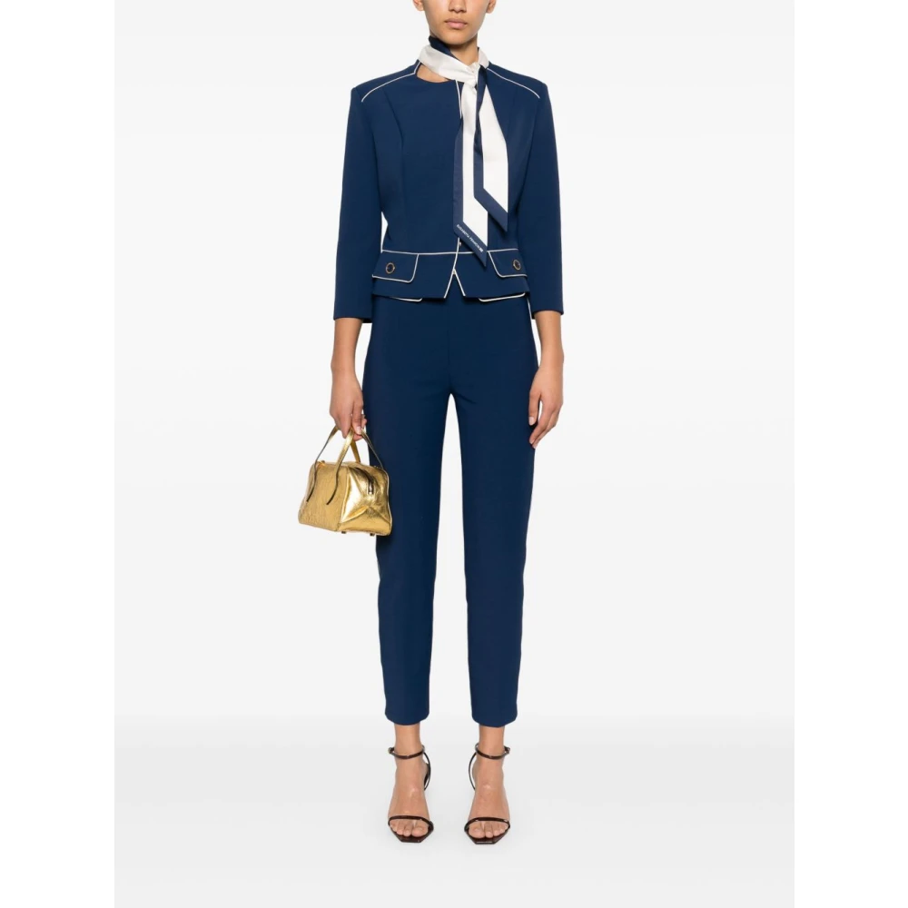 Elisabetta Franchi Blauw en witte broek Blue Dames
