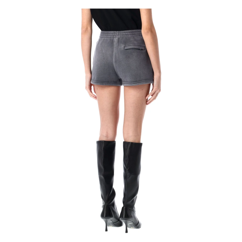 T by Alexander Wang Gewassen Asfalt Terry Sweatshorts Gray Dames