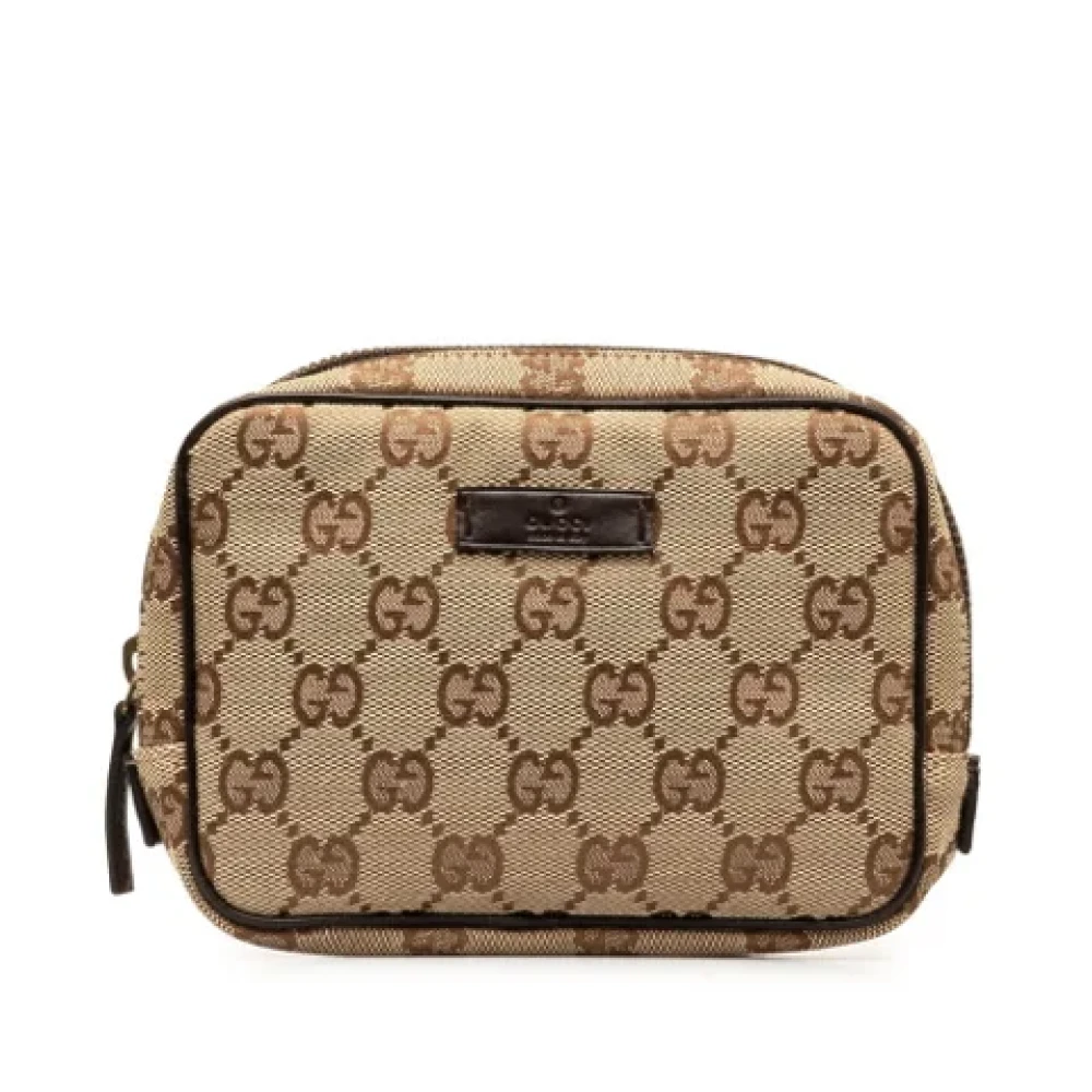 Gucci Vintage Pre-owned Canvas clutches Brown Dames