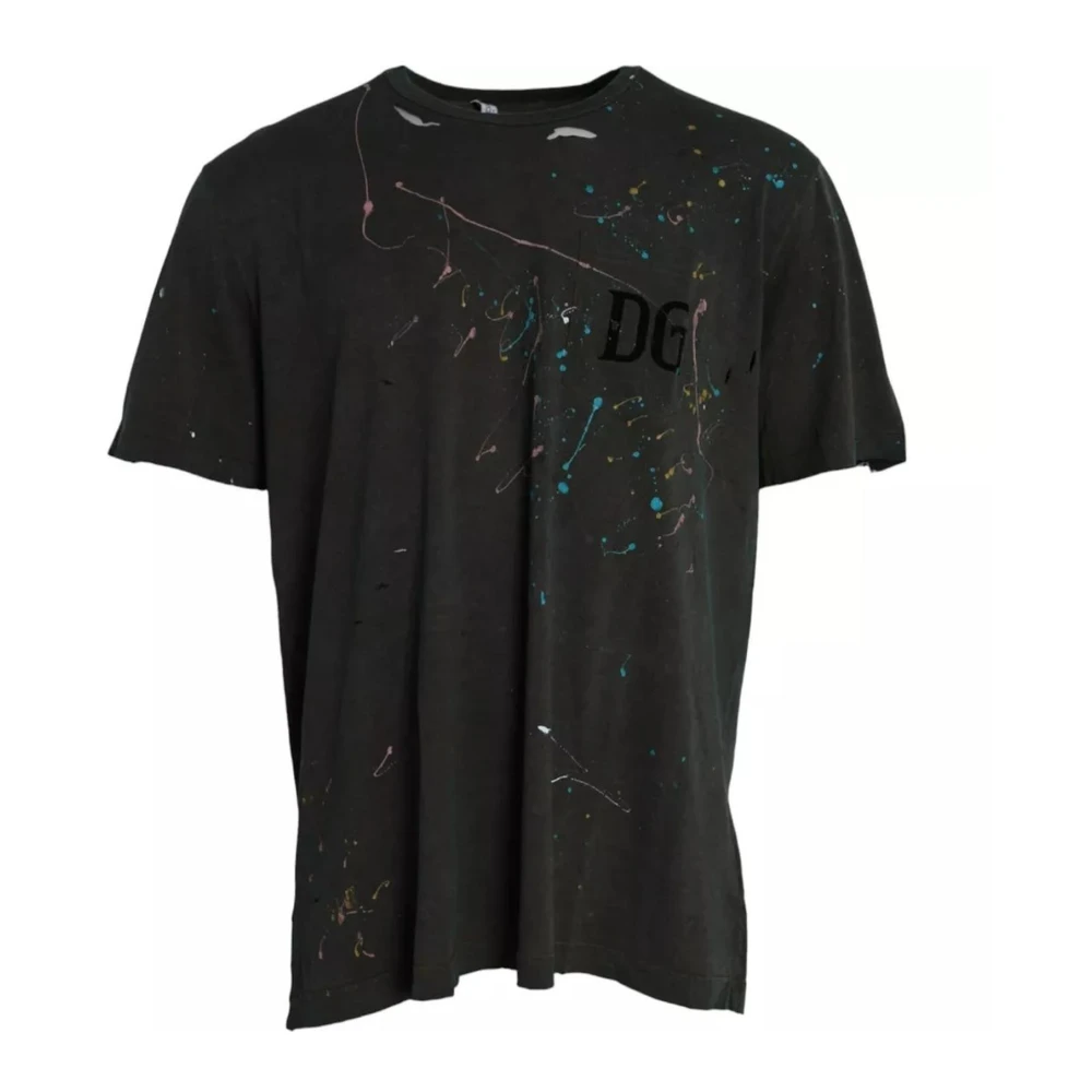 Dolce & Gabbana Logo Detail Katoenen T-shirt Gray Heren