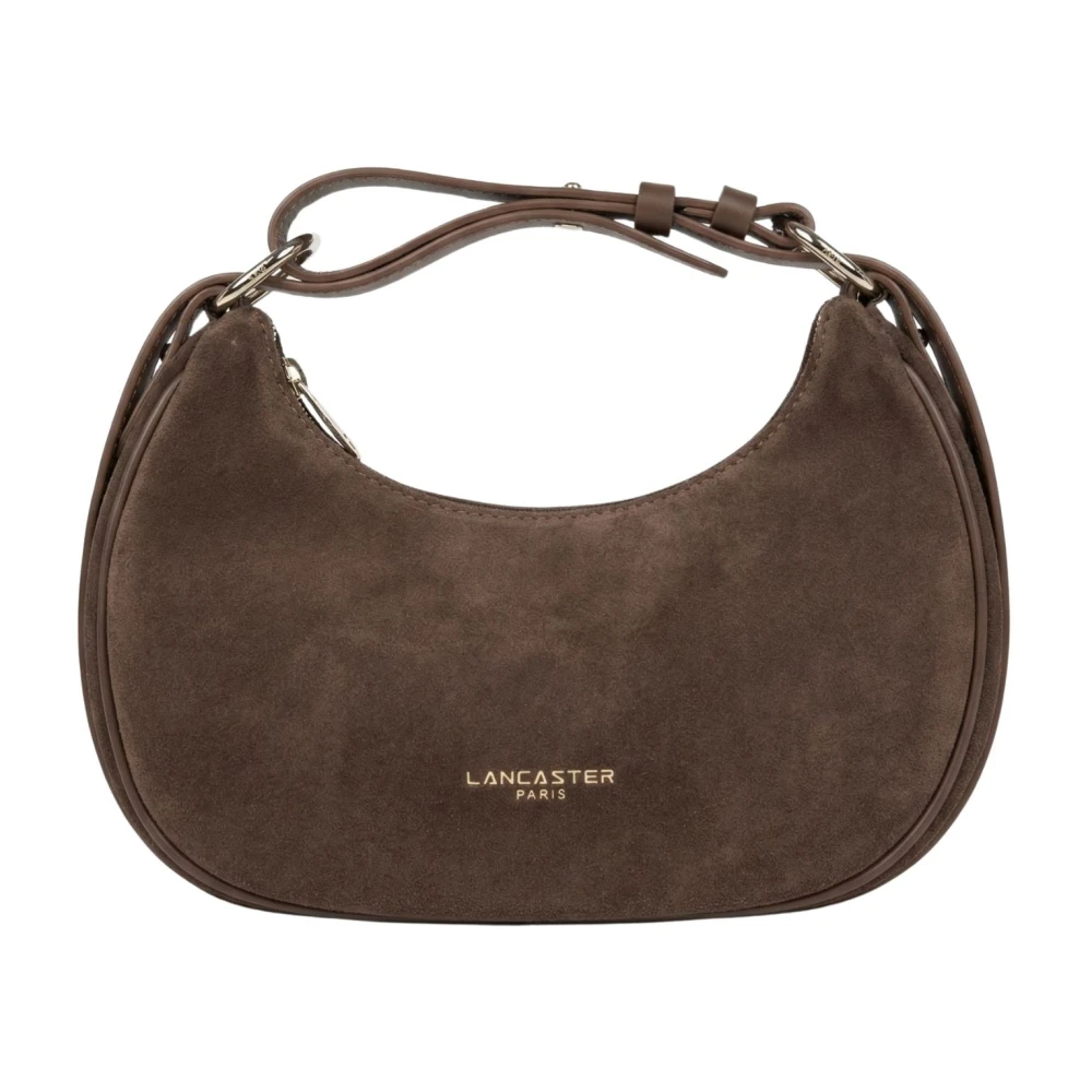Lancaster Brown Shoulder Bags, Female, One Size, Sac Besace Zippé S Suède