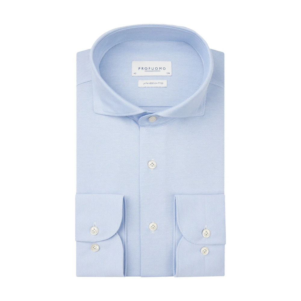 Profuomo Lichtblauw Overhemd Lange Mouw Blue Heren
