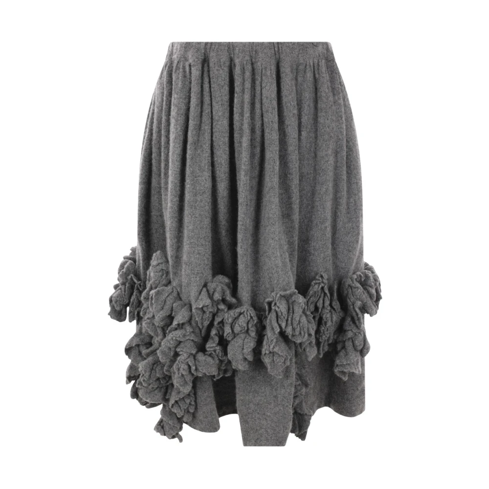 Comme des Garçons Bloemenwol midi-rok Gray Dames