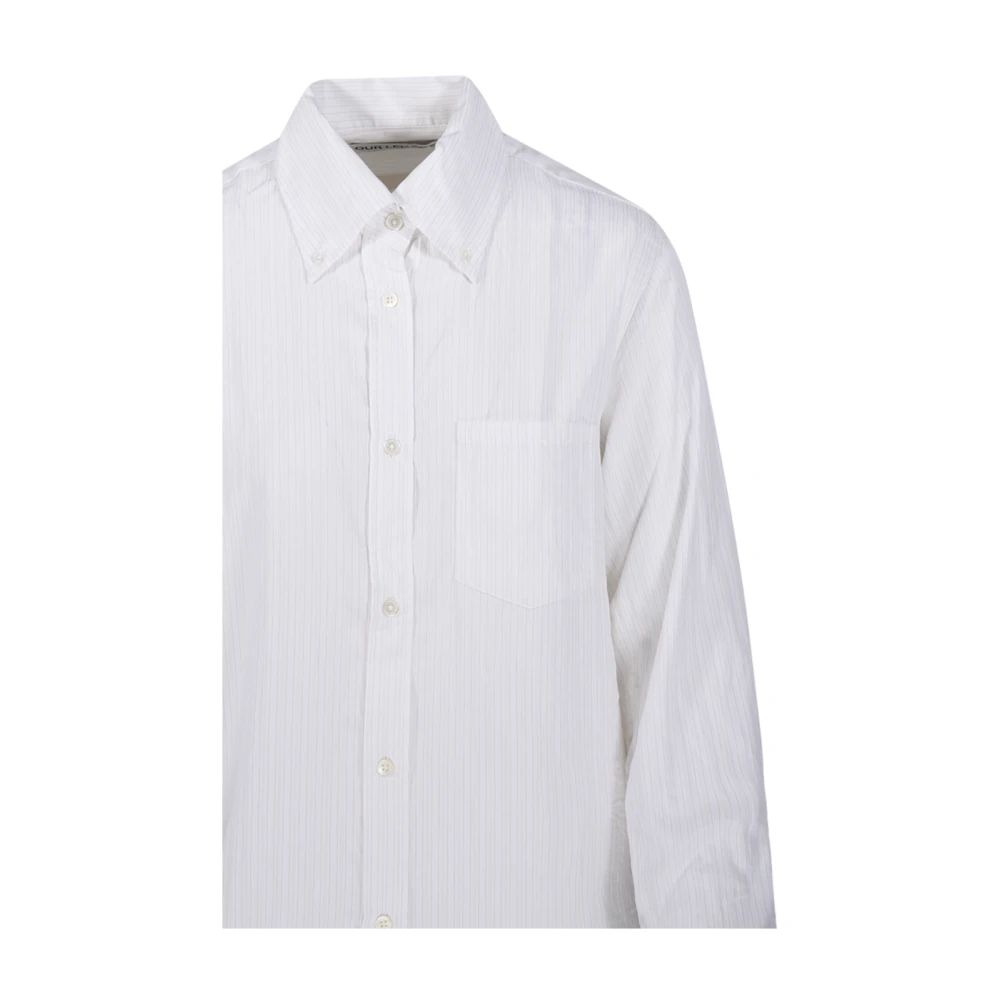 Our Legacy Franse Streep Ceremonie Viscose Shirt White Dames