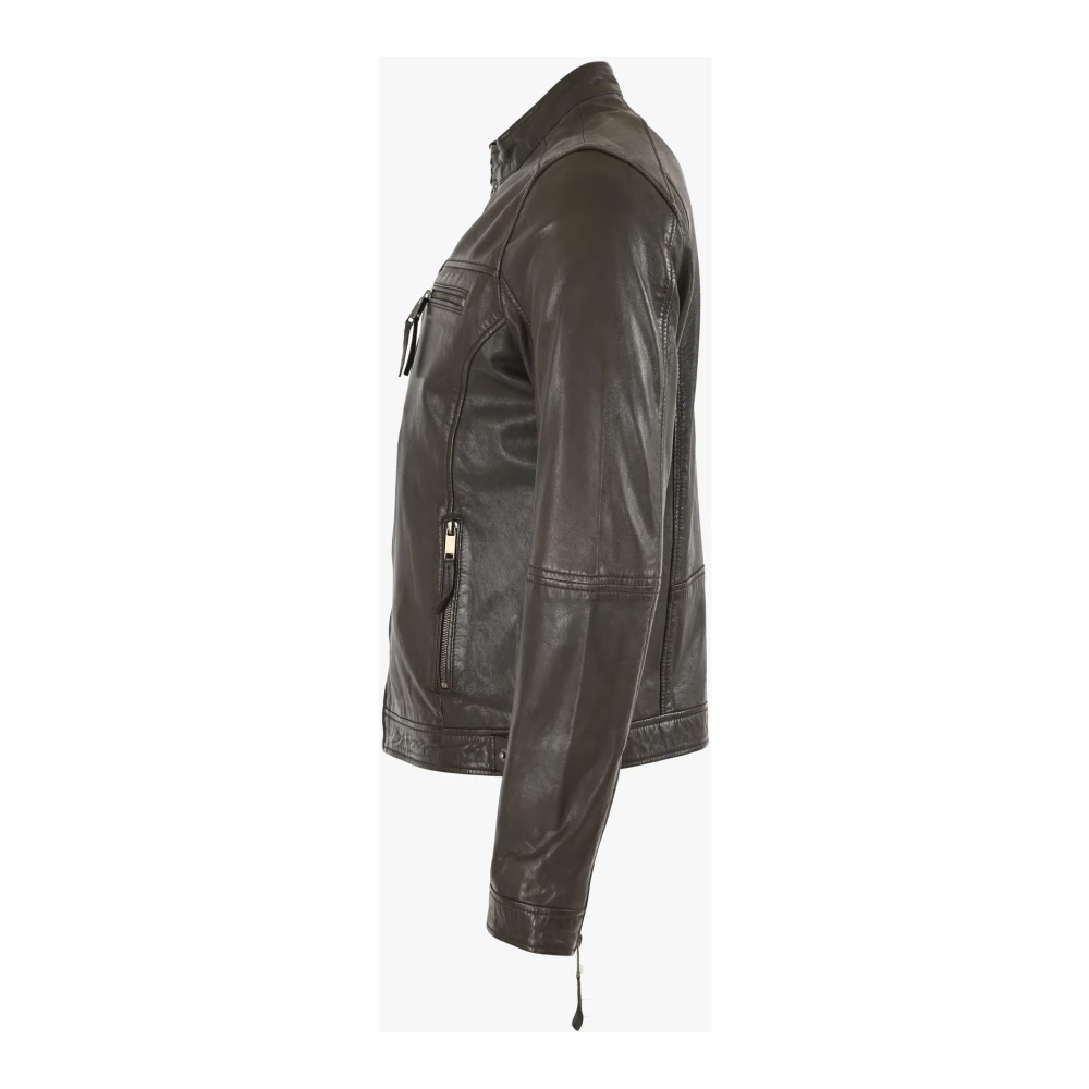 La Canadienne Chocolade Lam Blouson Jas Brown Heren
