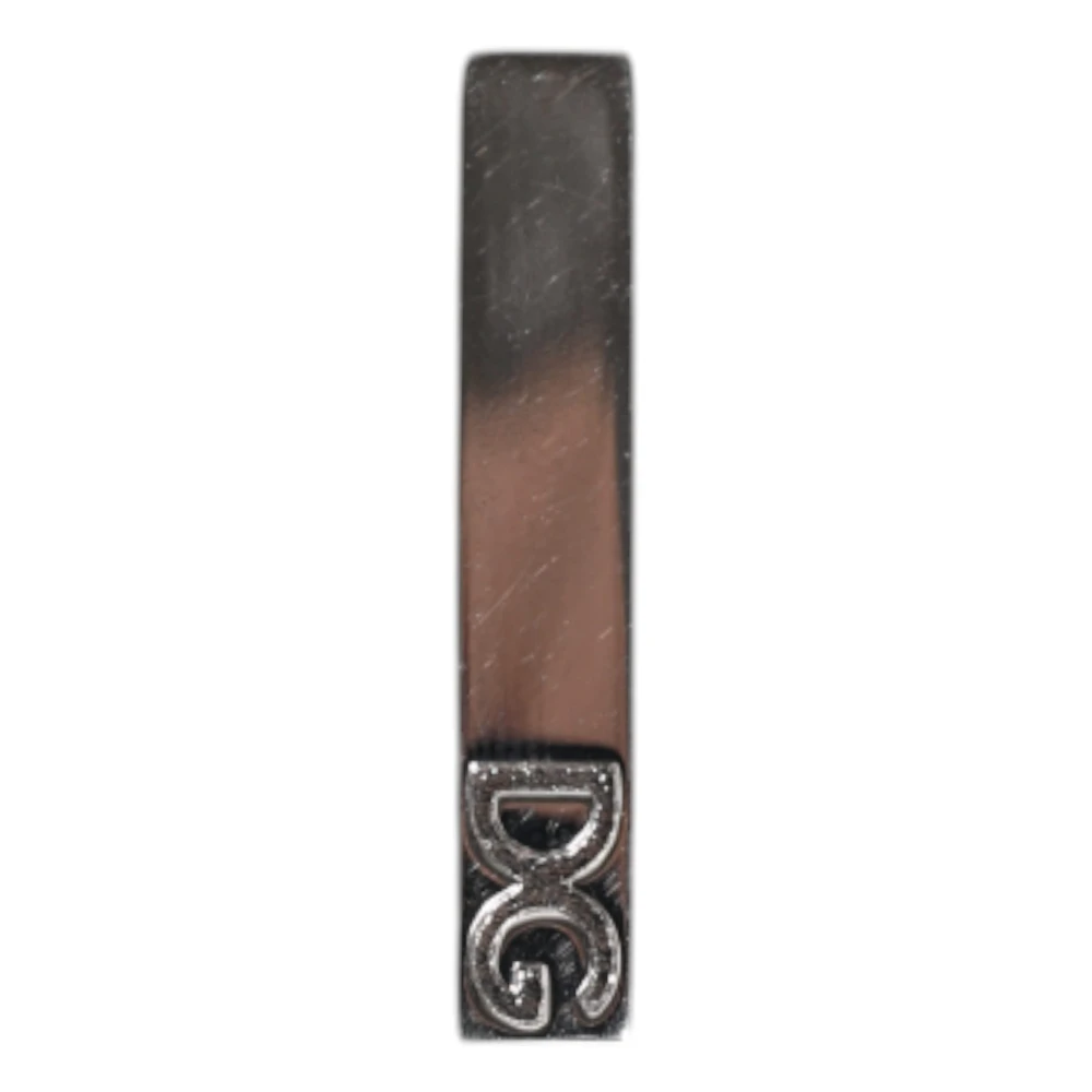 Dolce & Gabbana Men's Gray Logo Tie Clip Bar