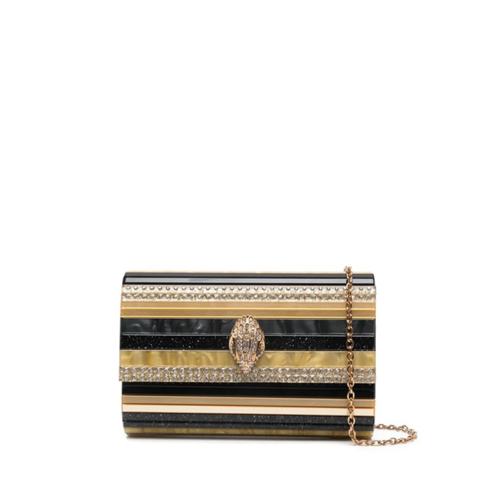 Kurt Geiger Svart Guld Örn Clutch Väska Multicolor, Dam