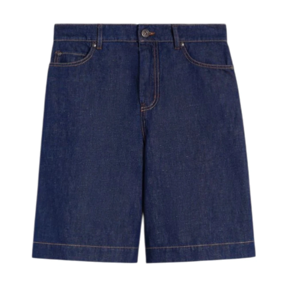 Weekend Max Mara Vrouw Blauw Korte Broeken Dames, M, Katoen, Bermuda Shorts
