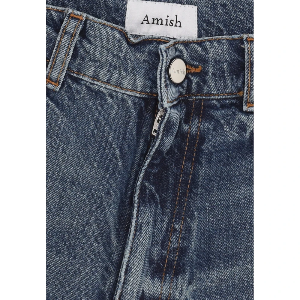 Amish Hoge Taille Denim Jeans Blue Dames