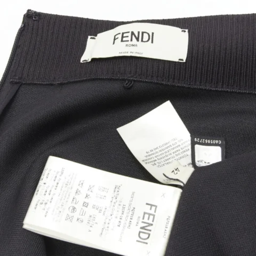 Fendi Vintage Pre-owned Polyester bottoms Black Dames