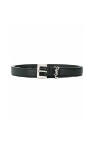 Monogram Narrow Pasek In Lacquered Leather With Square Buckle