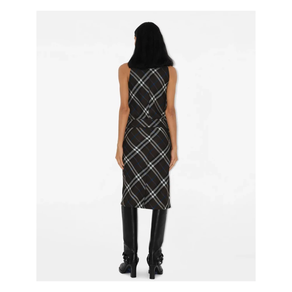 Burberry Geruite Snug Fit Overhemd Black Dames