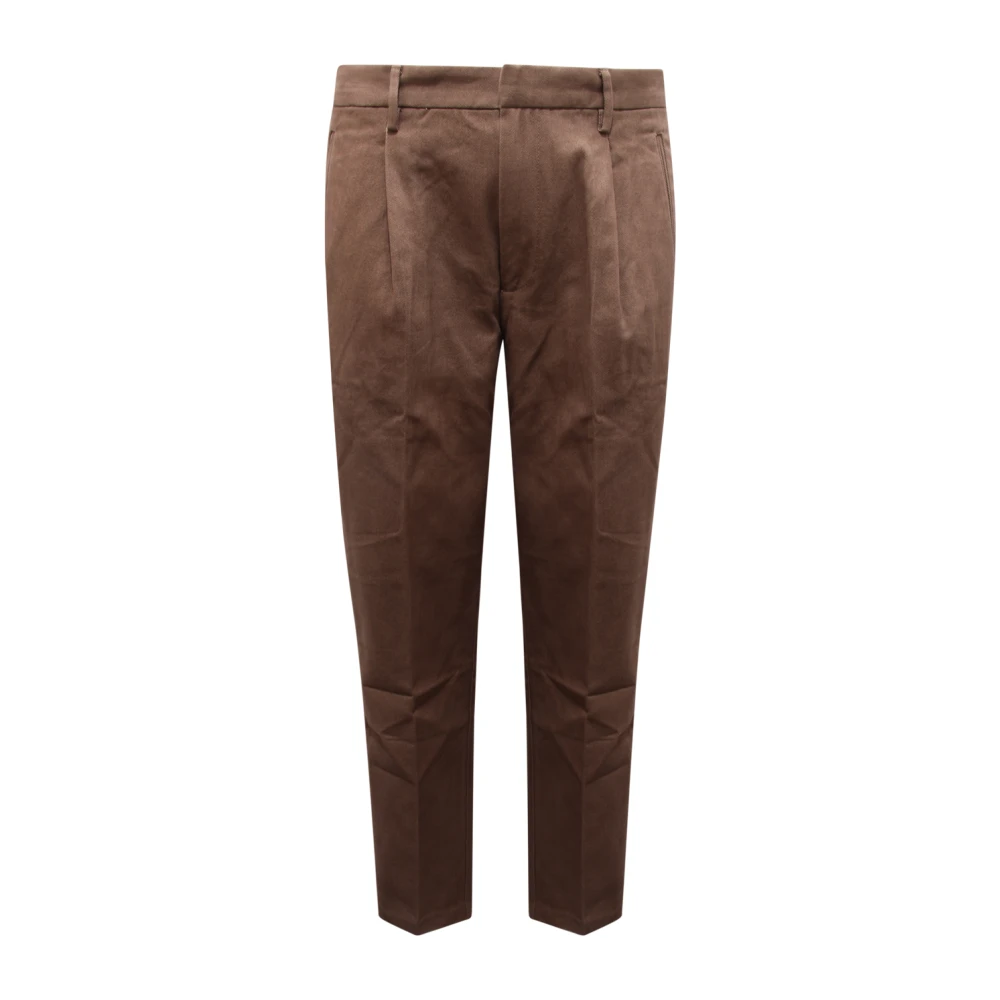 Armani Brown Slim-Fit Trousers, Male, 2XL, Slim-Fit Trousers
