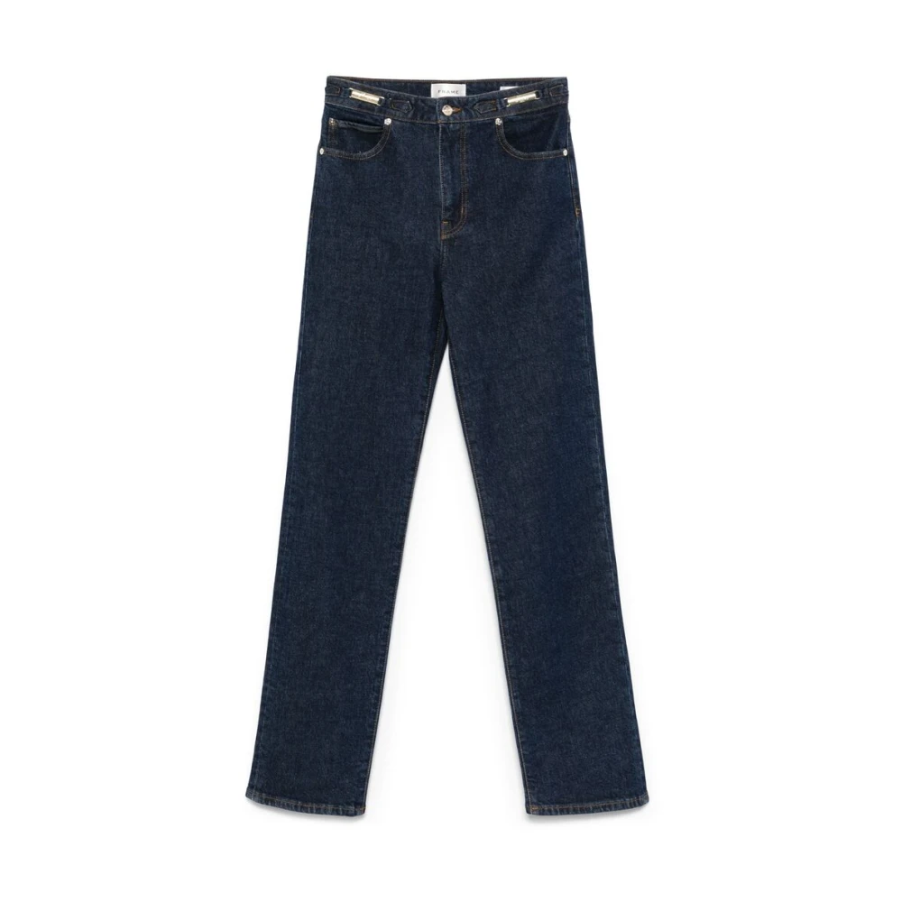 Frame Indigo Blauwe Klassieke Vijf-Pocket Jeans Blue Dames
