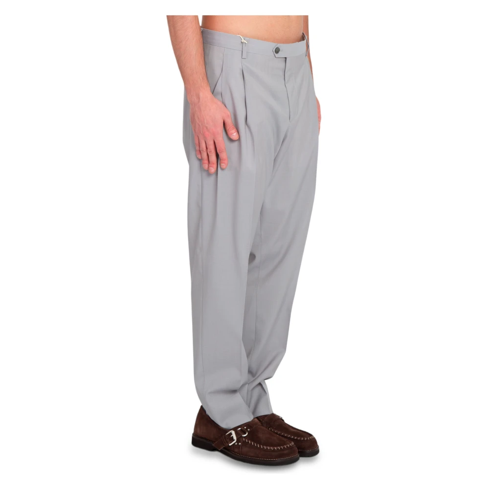 Briglia Wollen Plooi Broek Gray Heren