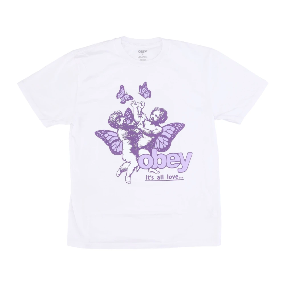 Obey Cherubs Love Vit Streetwear T-shirt White, Dam