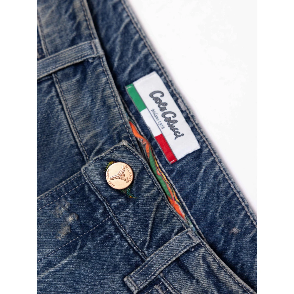 carlo colucci Premium Baggy Fit Jeans Bronx Blue Heren