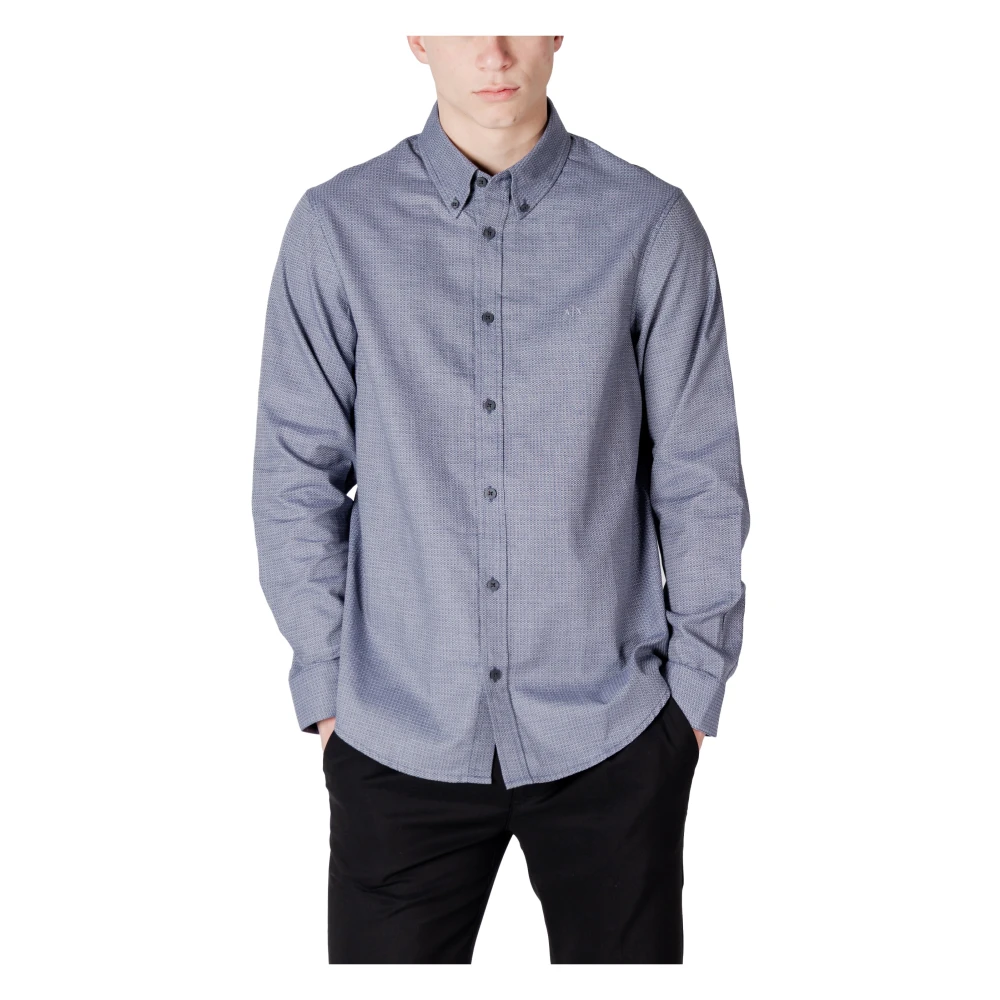 Armani Exchange Elegante herenoverhemd met lange mouwen Blue Heren