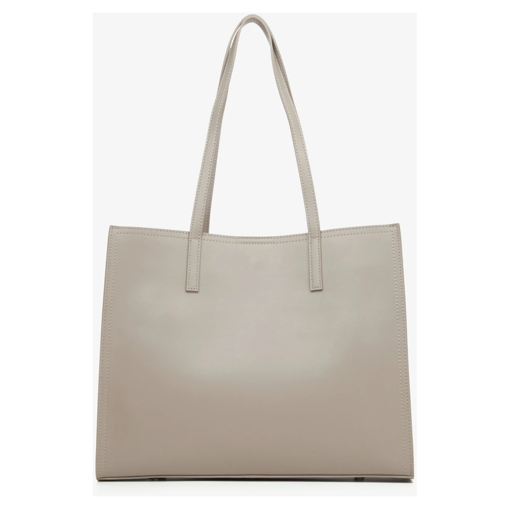 Estro Dames Grijze Leren Shopper Tas Er00115664 Gray Dames