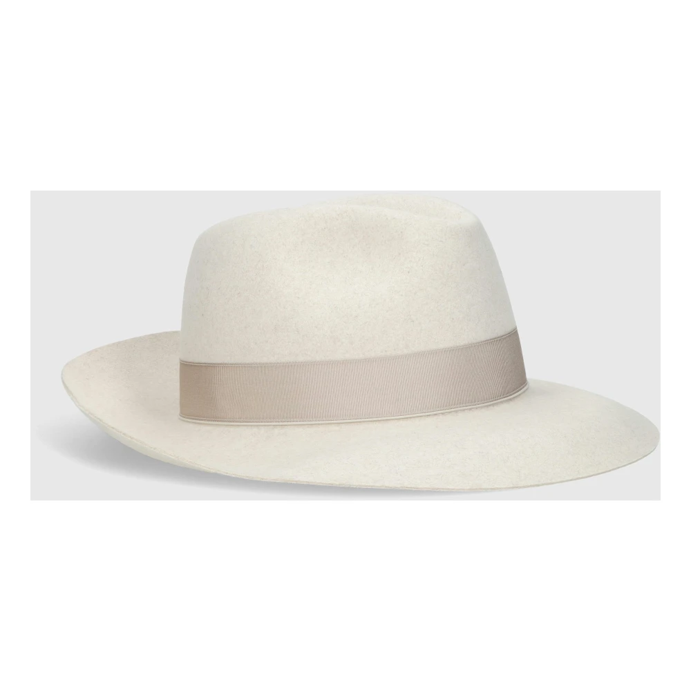 Borsalino Vilt breedgerande hoed White Heren