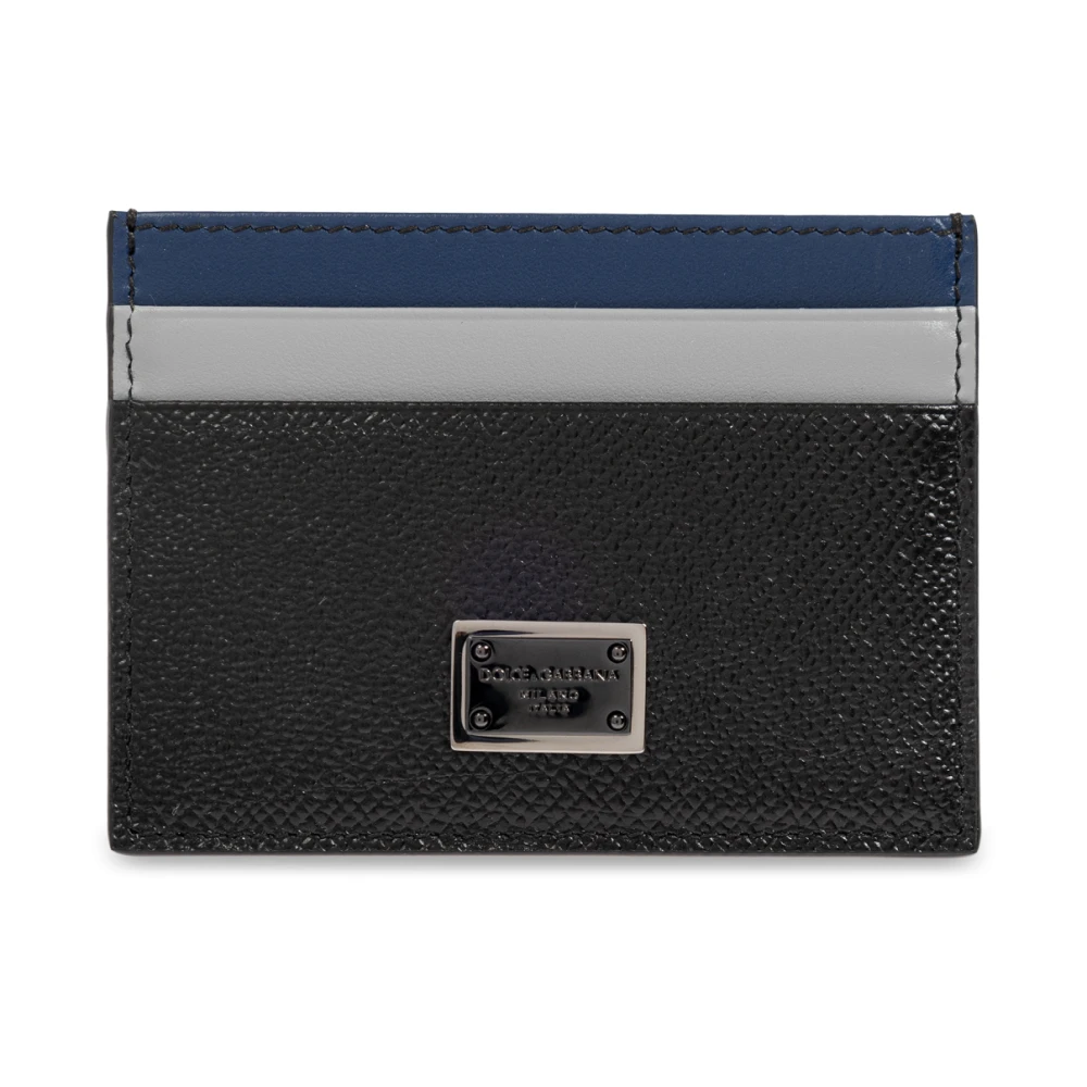 Dolce & Gabbana Leren kaarthouder Black Heren