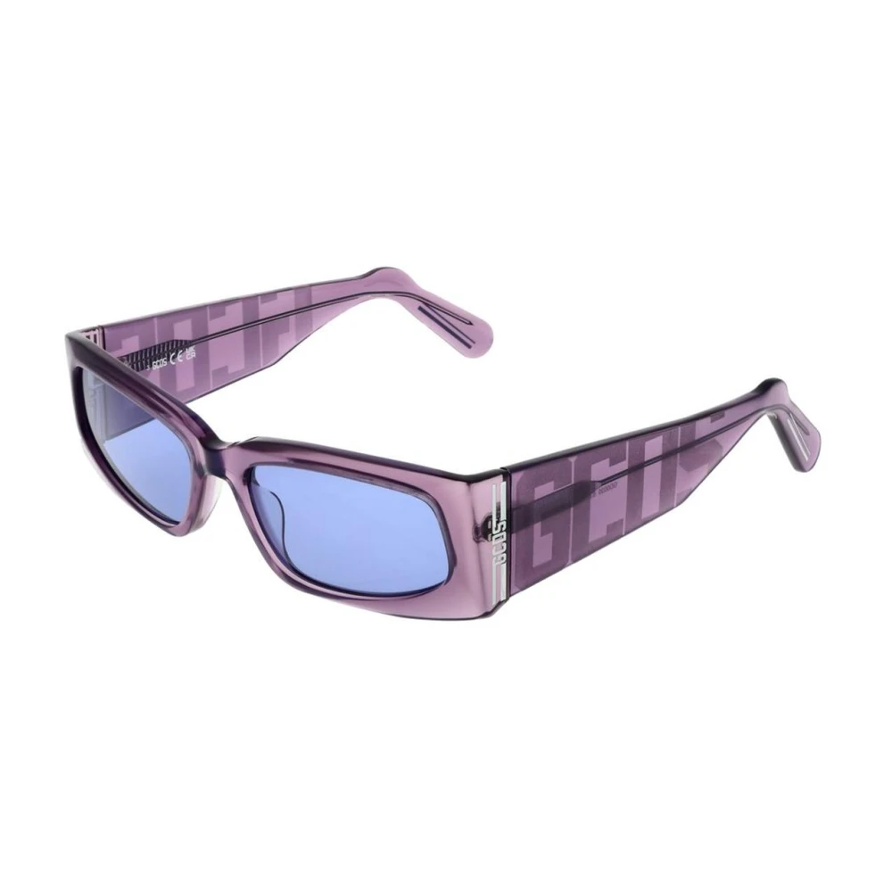 Gcds Unisex Purple Sunglasses, One Size, Rectangle Sunglasses With Uv Protection