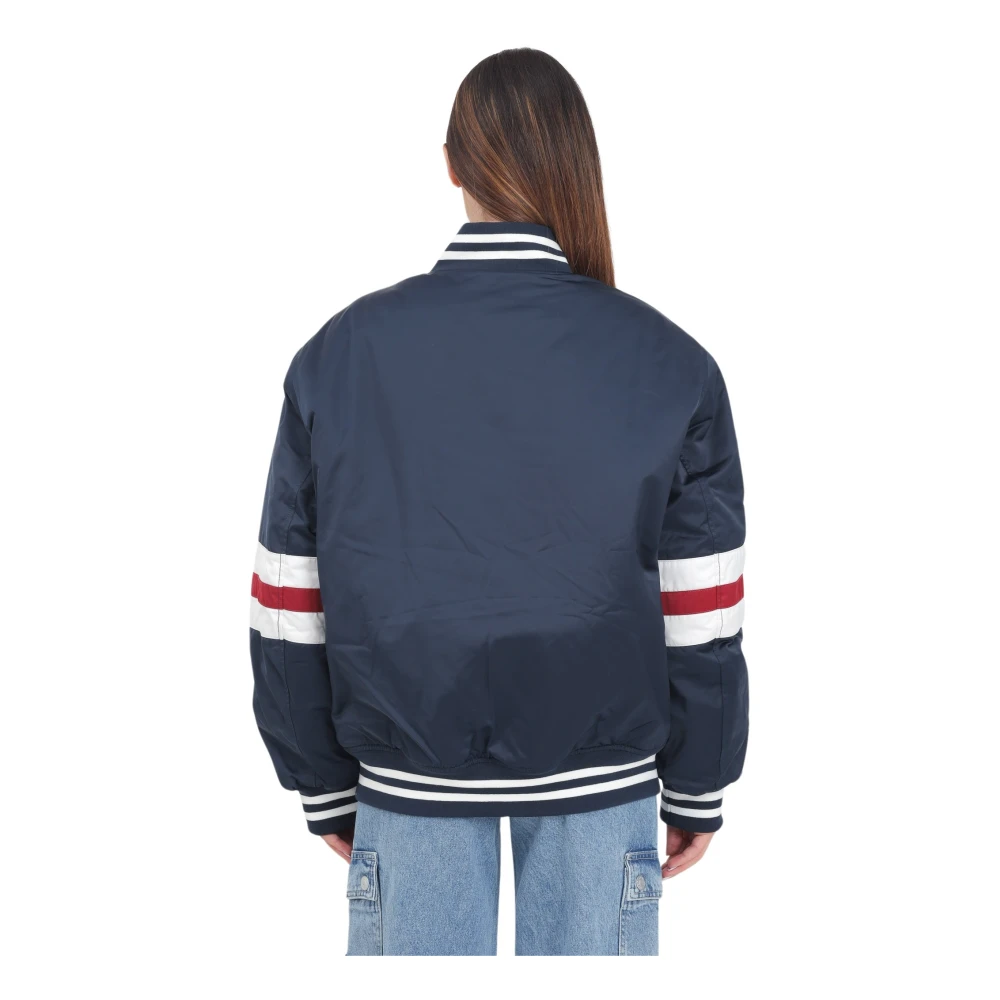Tommy Jeans Blauwe College Stijl Bomberjack Blue Dames