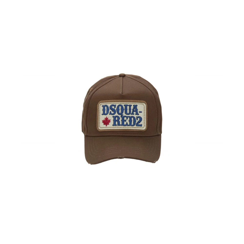 Dsquared2 Vintage Baseballpet met Gesp Brown Unisex