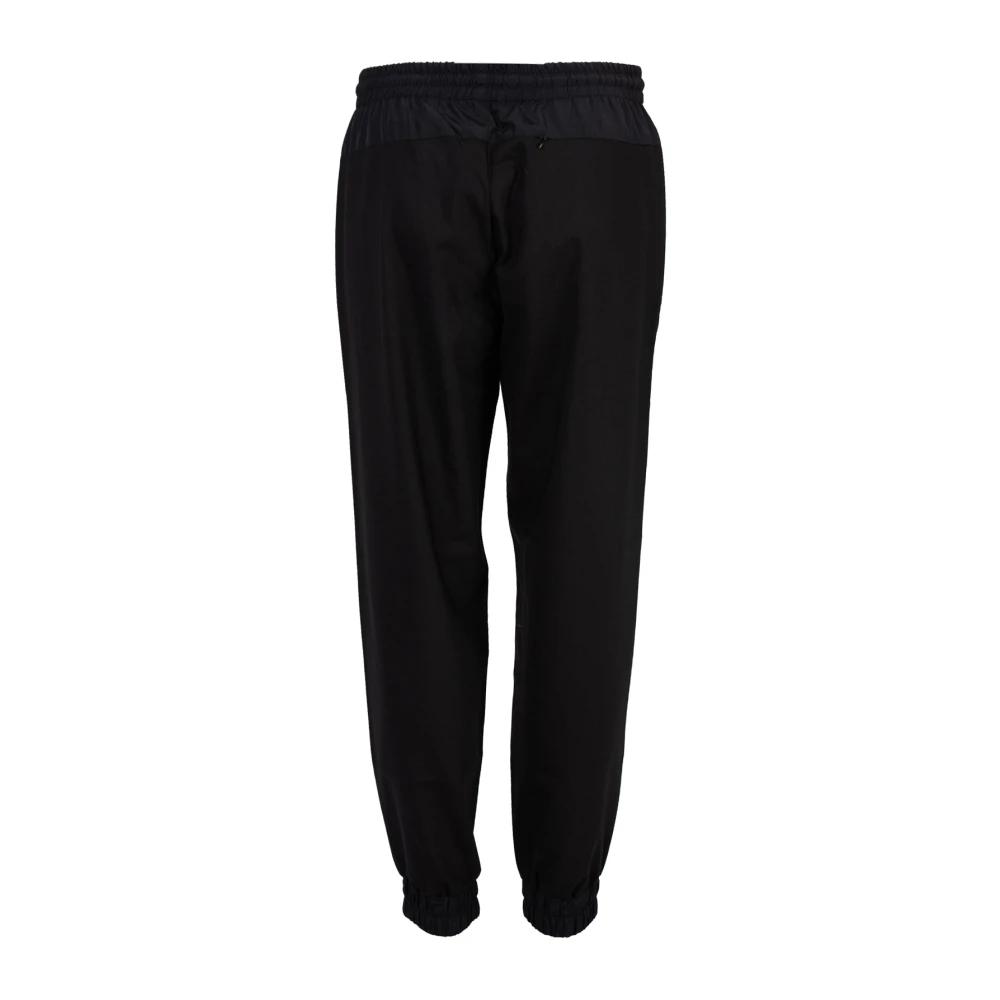 Les Hommes Elegant Slim Fit Wool Trousers Black Heren