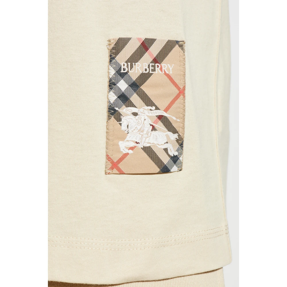 Burberry T-shirt met logo Beige Heren