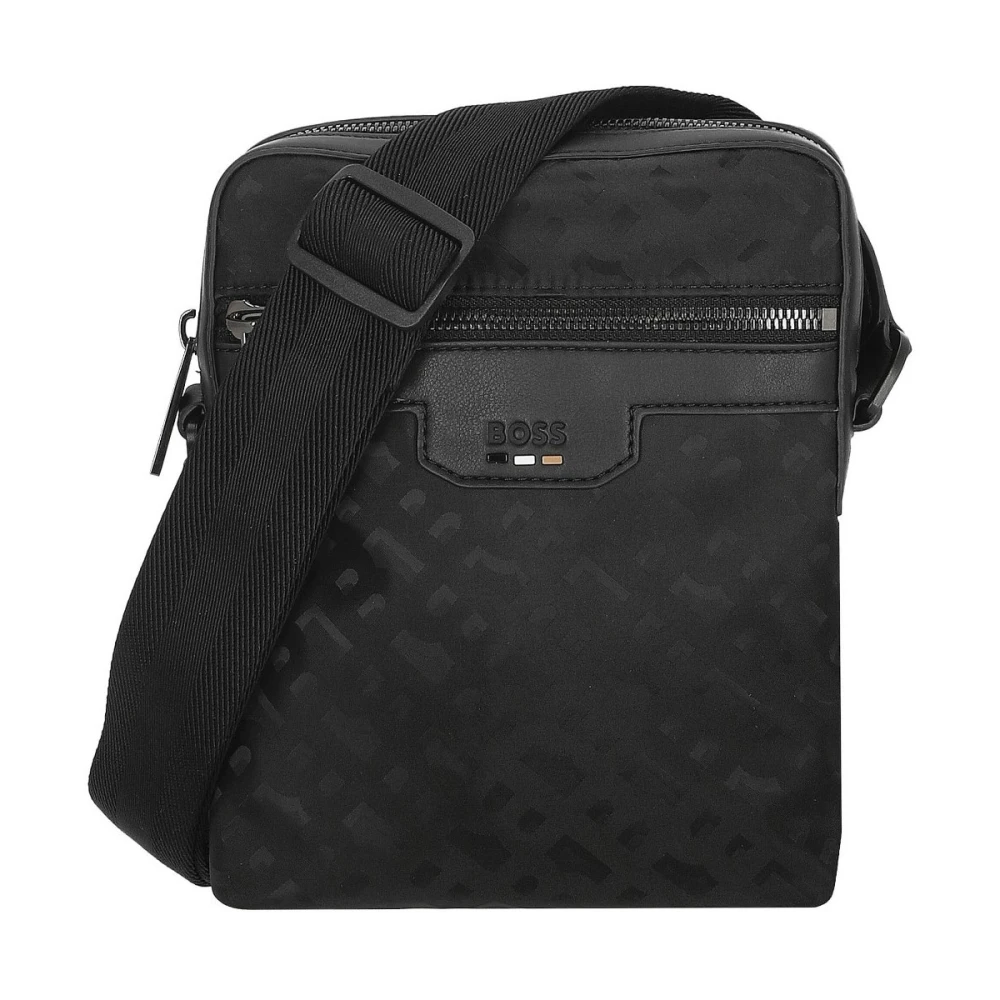 Hugo Boss Gedrukte schoudertas met voorvak Black Heren
