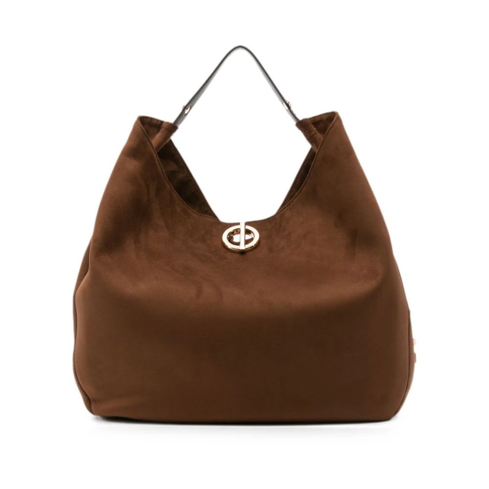Liu Jo Donna Borsa A Spalla Hobo Grande Con Borchie In Camoscio Tabacco - Immagine 4