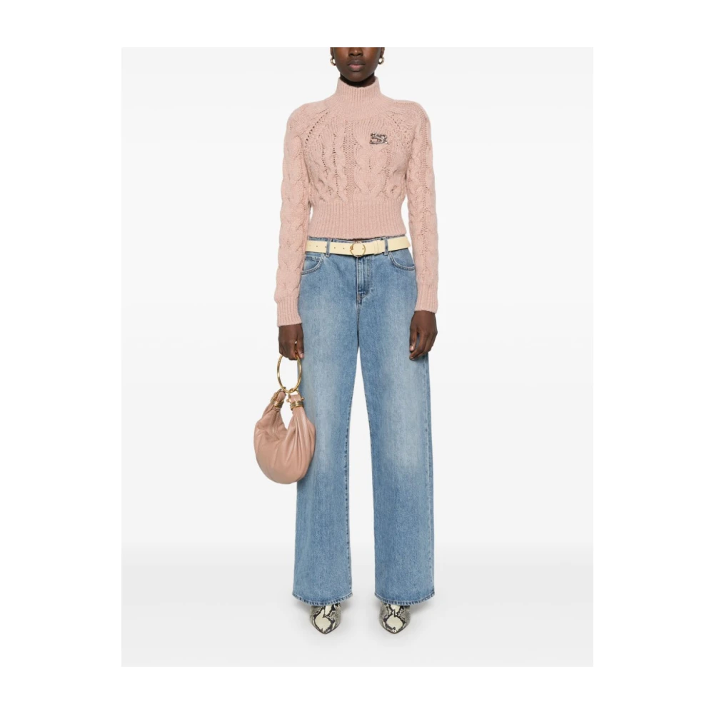 Ermanno Scervino Blush Pink Kabeltrui Pink Dames