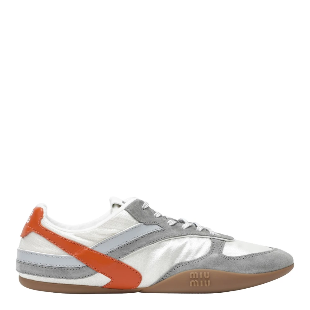 Miu Miu Allacciate Lage Sneaker Dames Schoenen Grijs