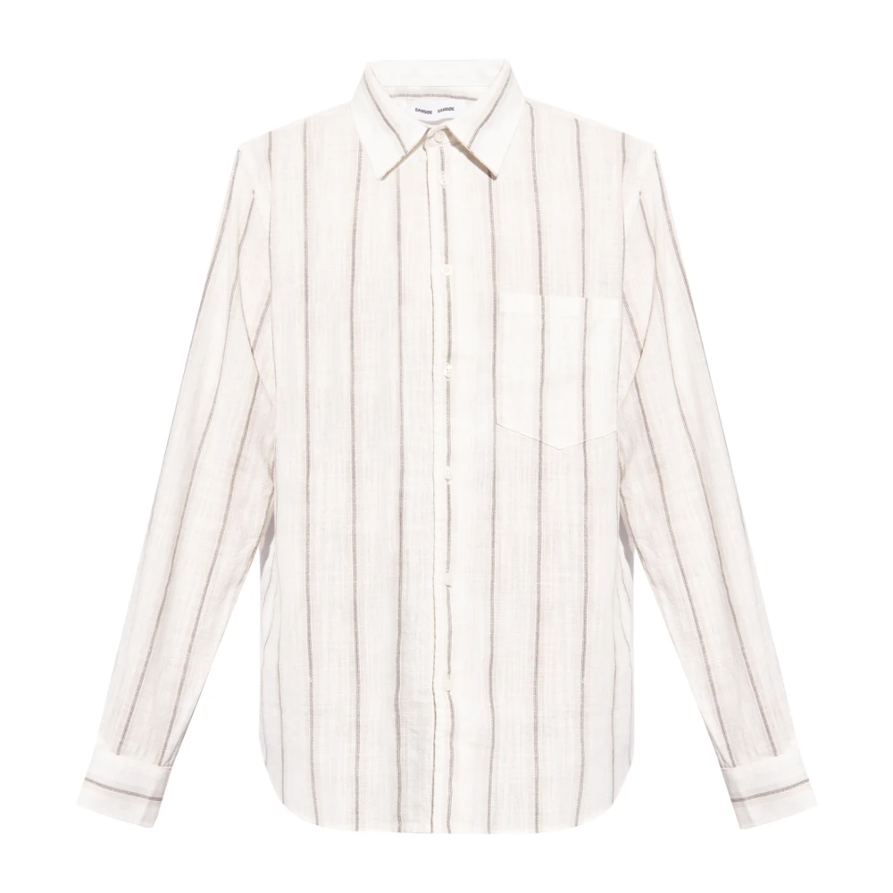 Samsøe Offwhite Liam Front Pocket Shirt White Heren
