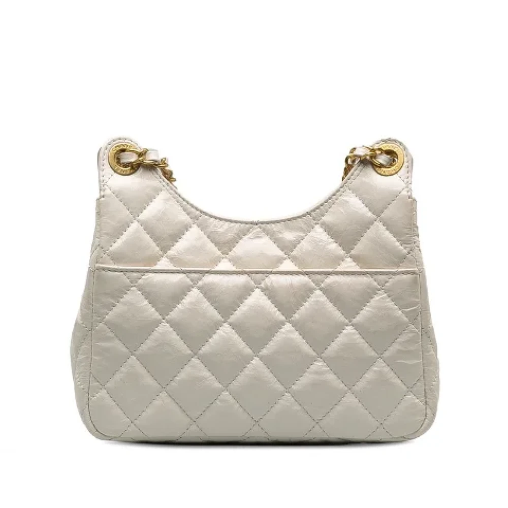 Chanel Vintage Pre-owned Leather crossbody-bags White Dames