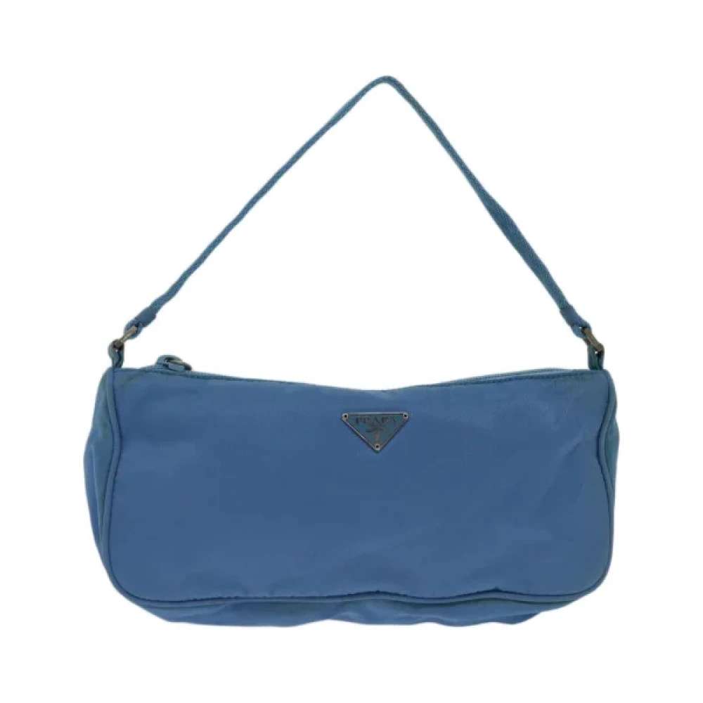 Prada Vintage Pre-owned Nylon home-office Blue Dames