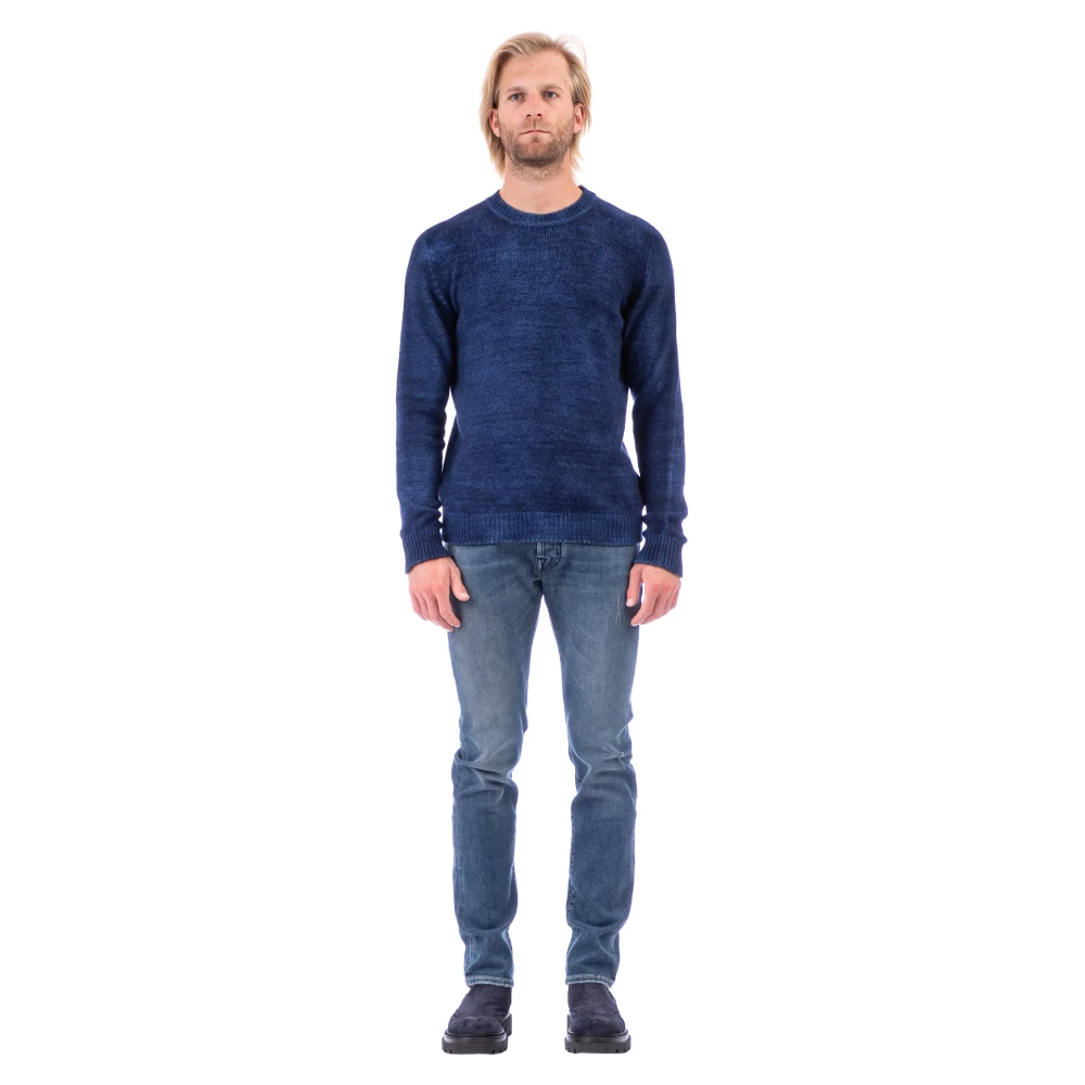 Roberto Collina Men's Blue Round-Neck Knitwear - Round-Neck Knitwear - L - Knitwear