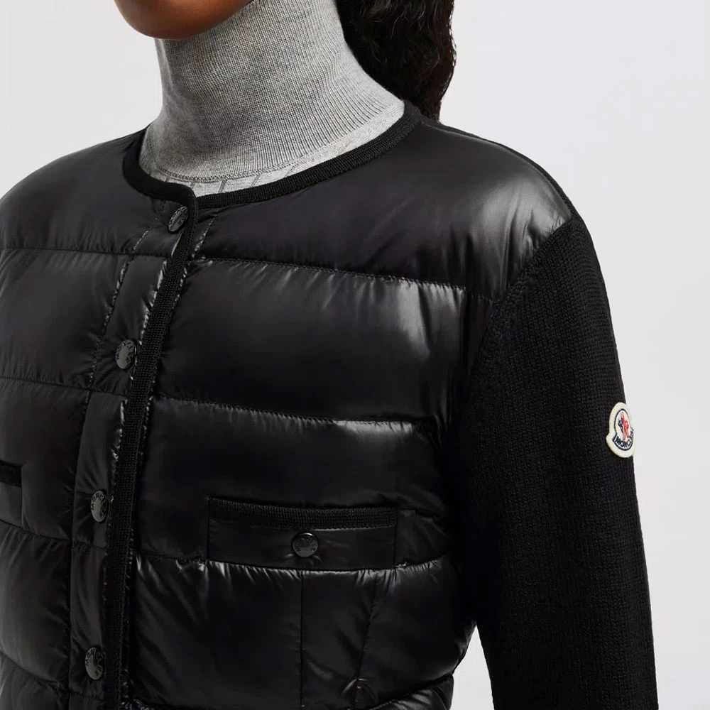 Moncler Gewatteerde wollen vest Elegant Klassiek Black Dames