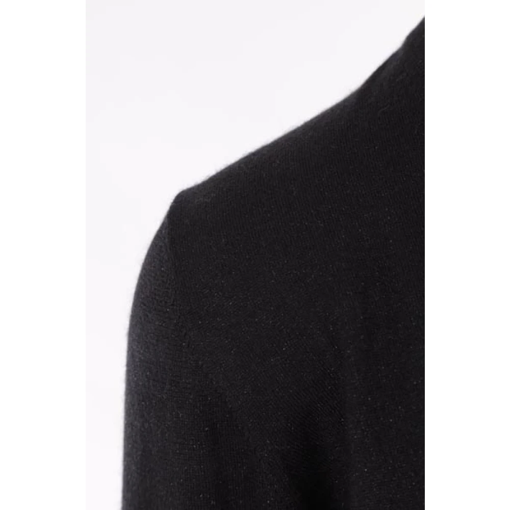 BRUNELLO CUCINELLI Zwarte Kasjmier Zijde Trui met V-Hals Black Dames