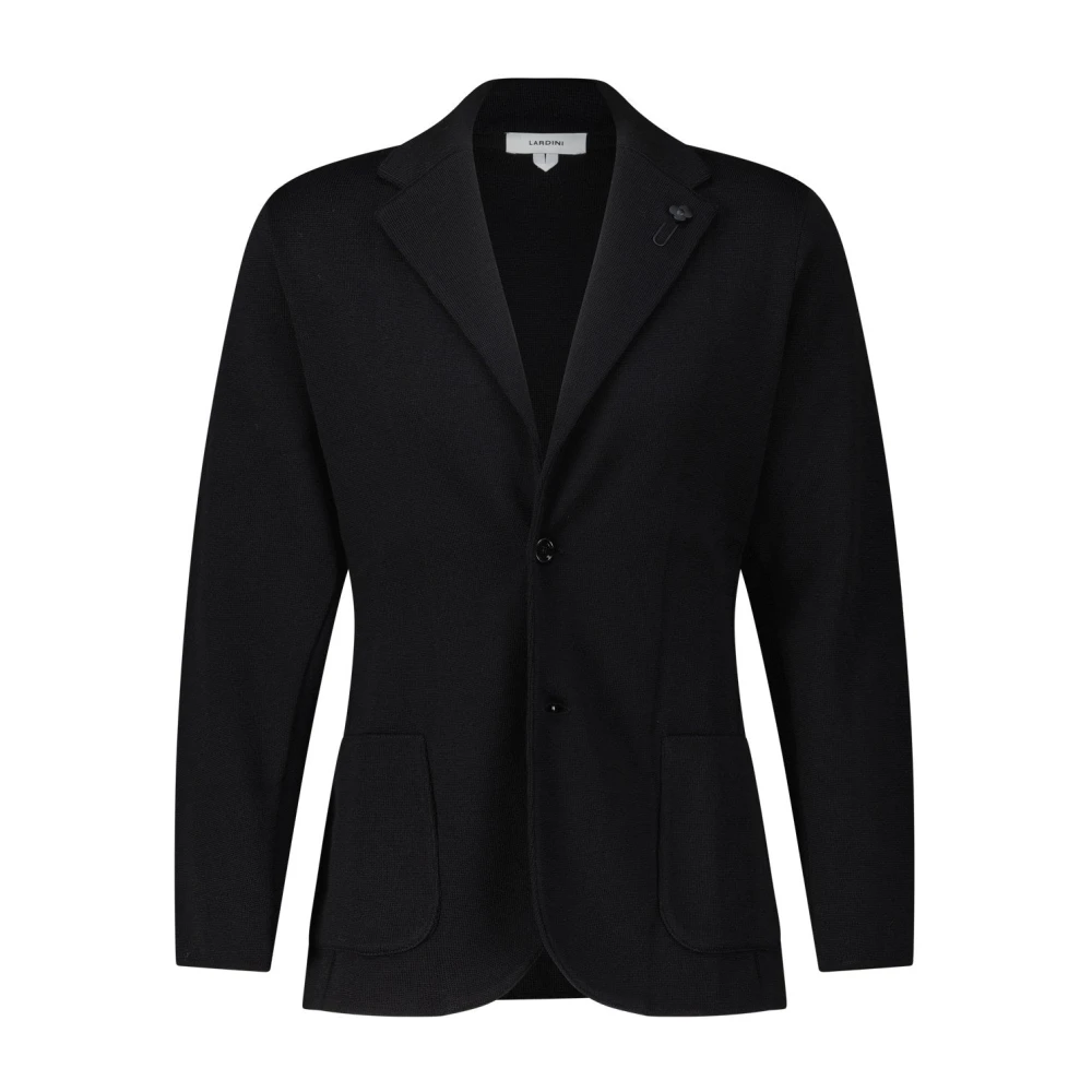 Lardini Klassieke Wollen Gebreide Blazer Black Heren