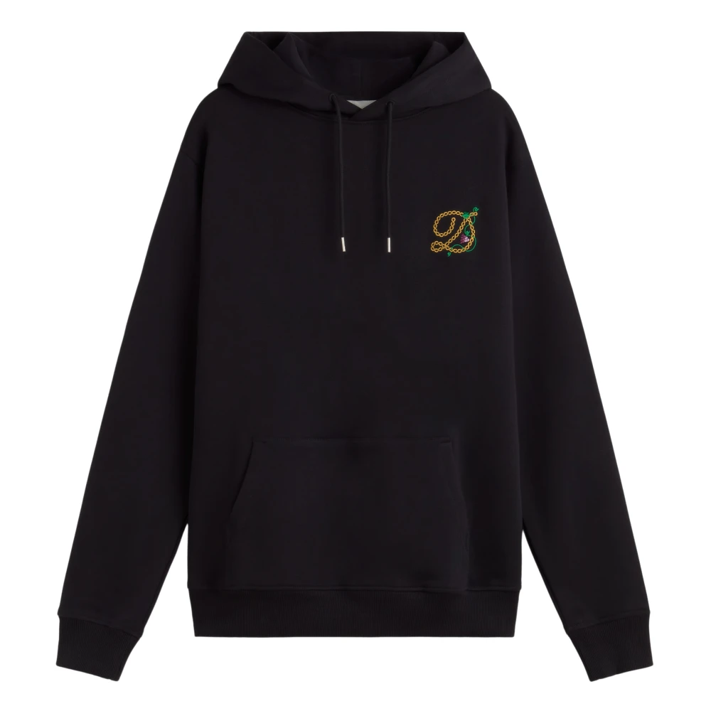 Drole de Monsieur Zwarte Geborduurde Hoodie Black Heren