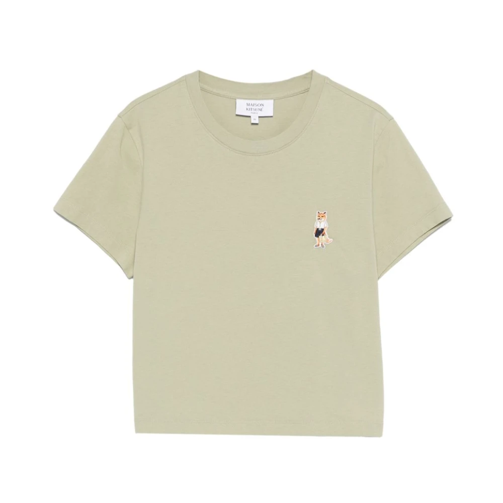 Maison Kitsuné Women's Green T-Shirts, Xs, Dressed Fox T-Shirt