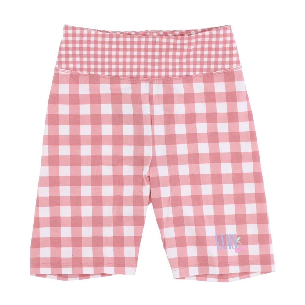 Vans Gingham Fietsbroek Hoge Taille Slim Fit Pink Dames