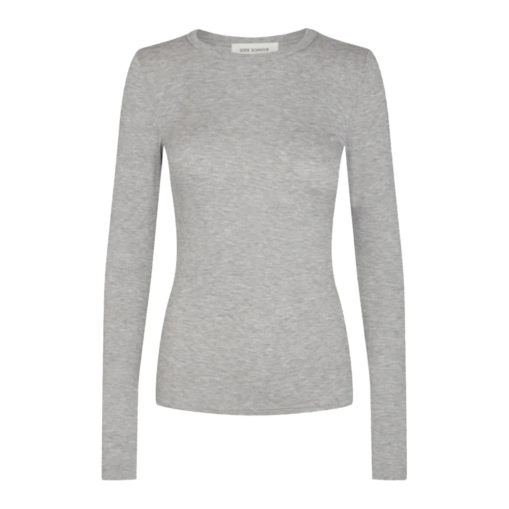 Sofie Schnoor Gray Grey Melange Long Sleeve Blouse - Female - Long Sleeve T-Shirts - S - Tops