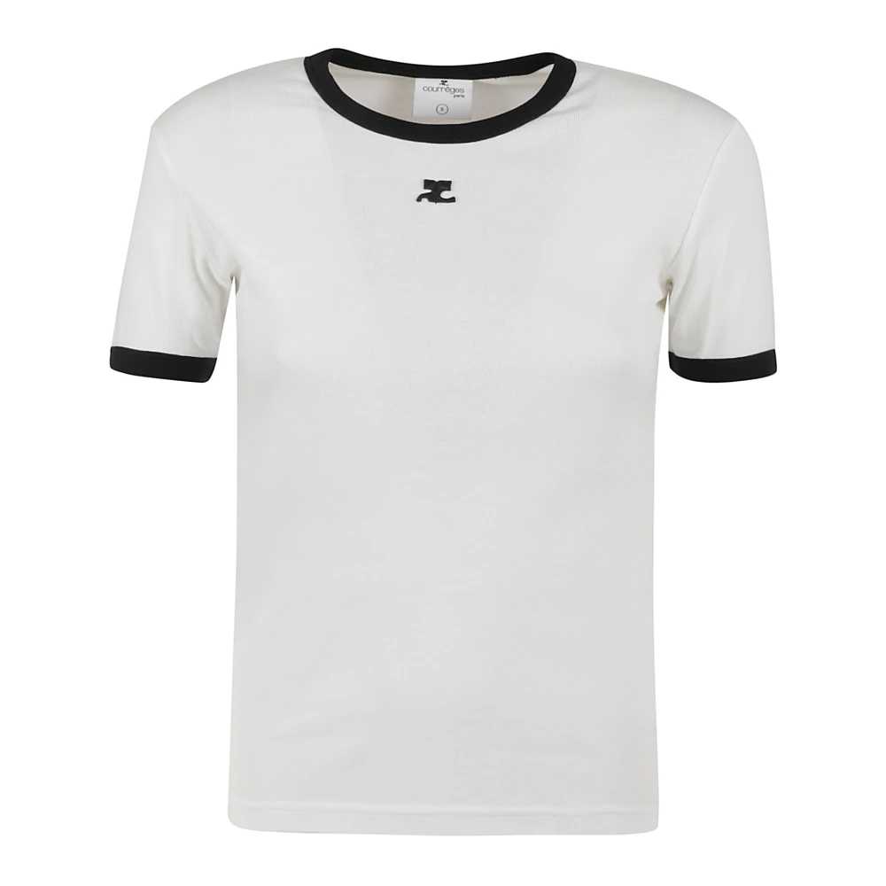Courrèges Heritage White Black T-Shirt White Dames