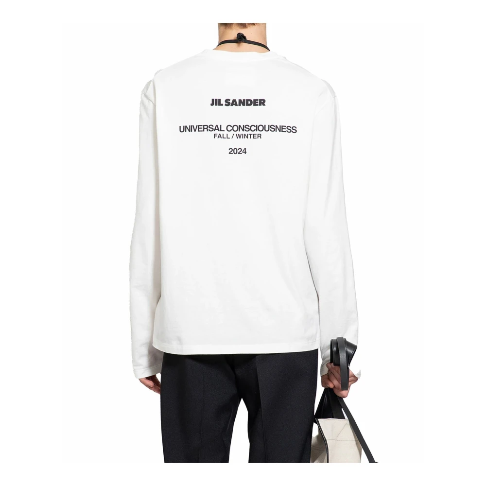 Jil Sander Katoenen T-shirt met seizoensprint White Heren